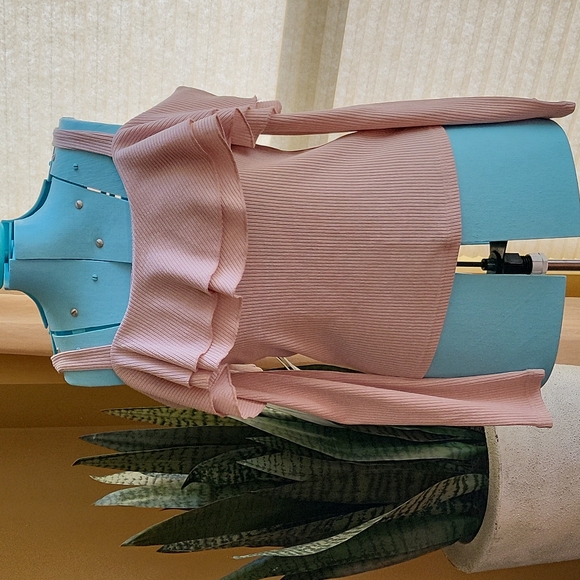 She & Sky Tops - She & Sky NWT women's soft pink cold shoulder top size M.